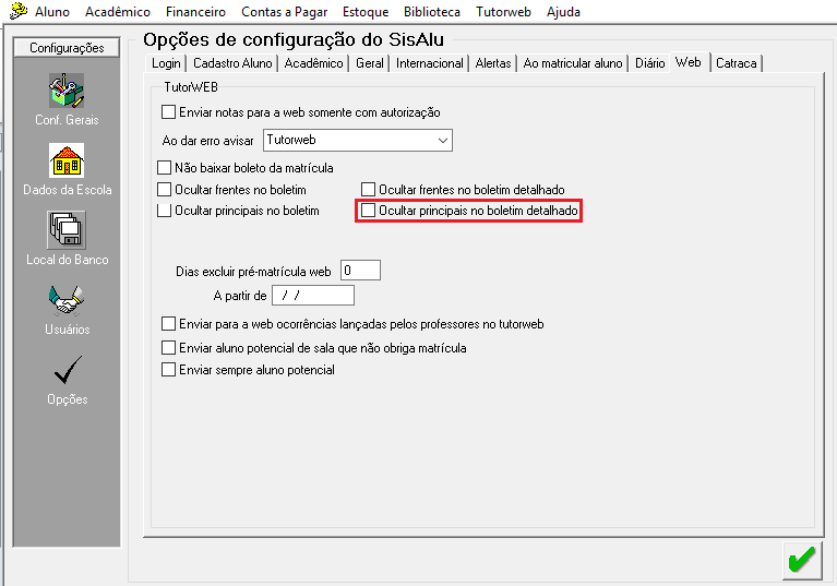 Acadêmico – Revisar Esquema de Notas – Sistema de Gestão Escolar